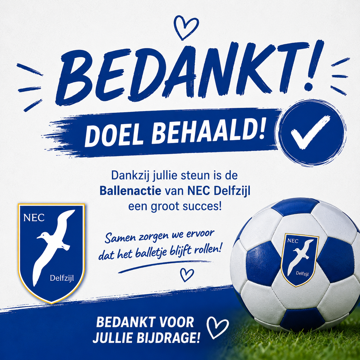 ⚽️💙 Ballenactie geslaagd – bedankt allemaal!